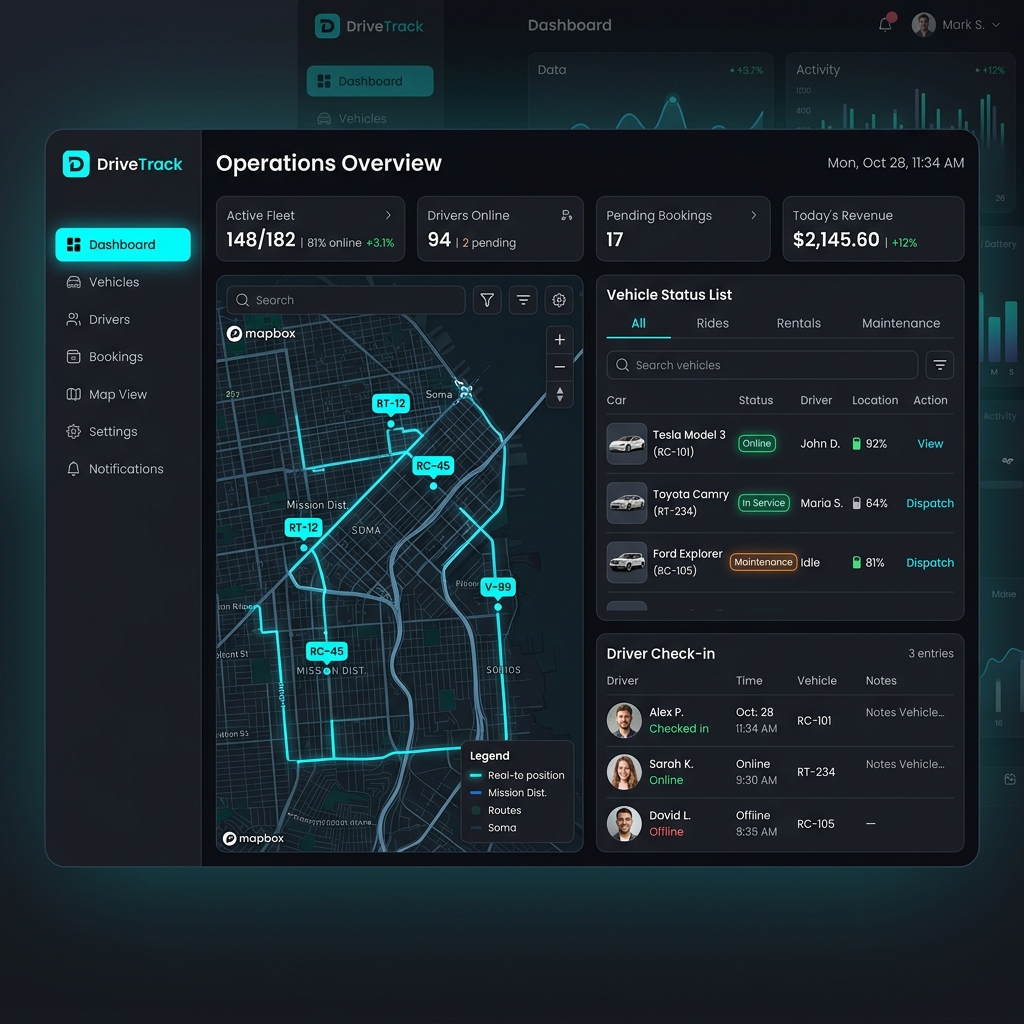 DriveTrack PWA Mockup